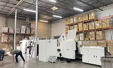Paper bag making machine with 4 color inline printer arrive in the USA